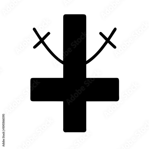 Symbol representing inverted cross icon