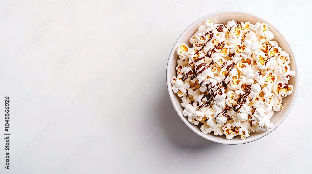 Bowl of Popcorn Drizzled with Chocolate Bowl of Popcorn Drizzled with Chocolate