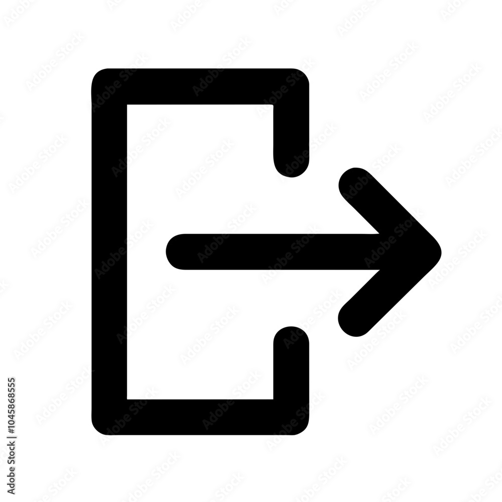 Icon indicating user logout action Icon indicating user logout action