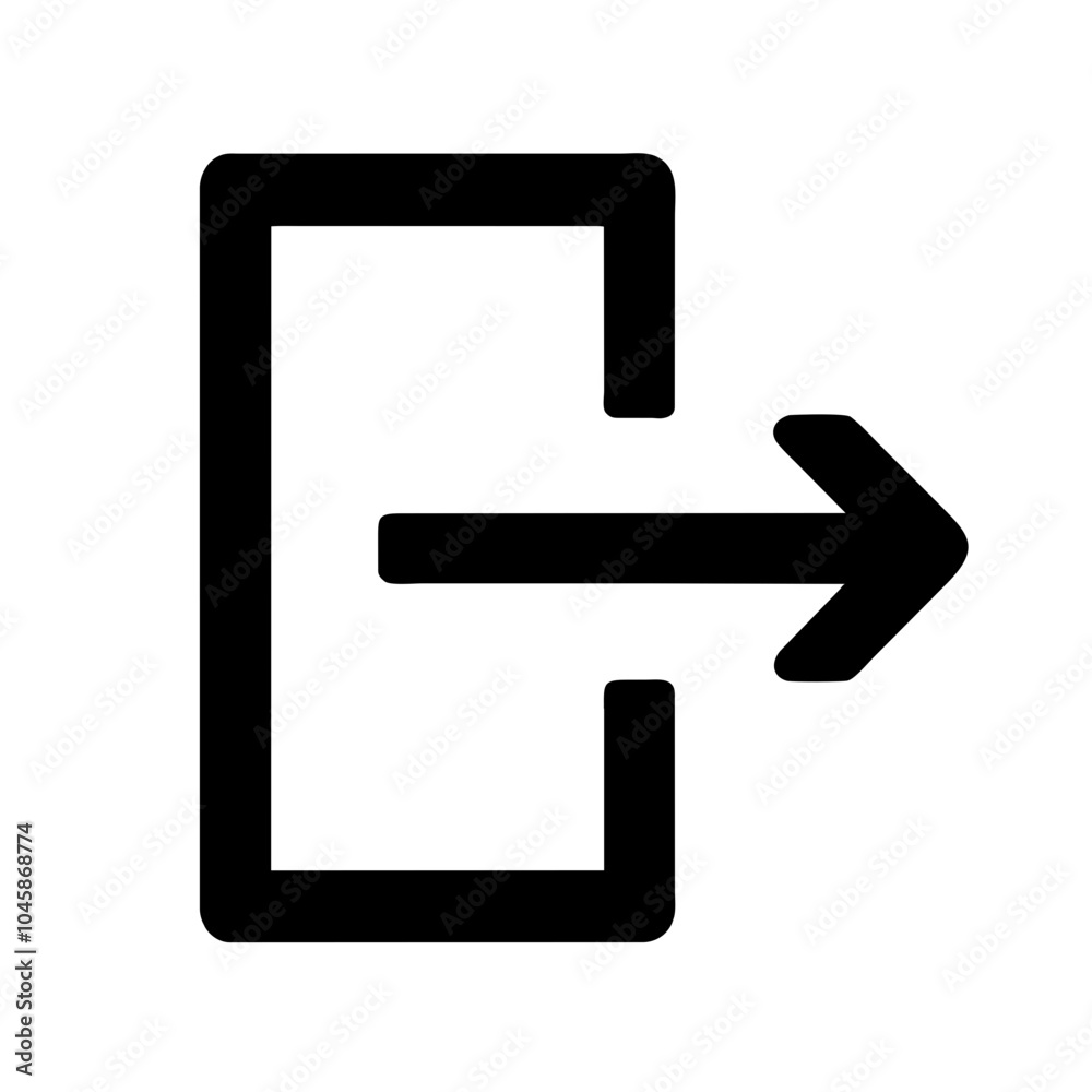 Icon indicating user logout action Icon indicating user logout action