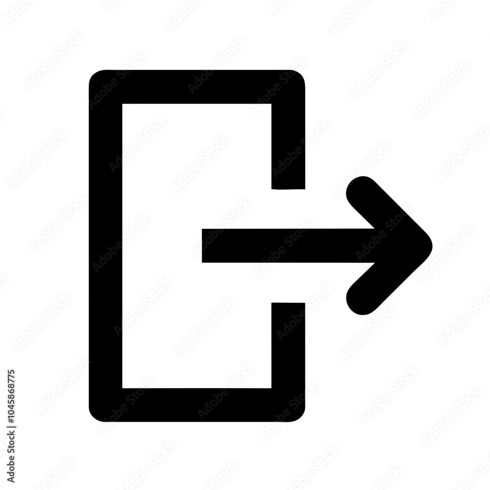 Icon indicating user logout action Icon indicating user logout action