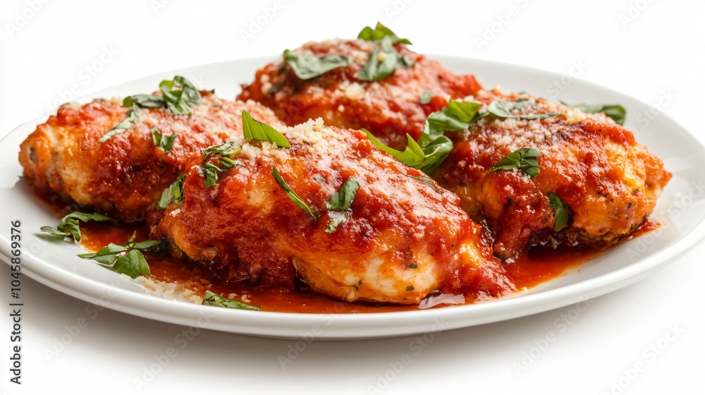 Delicious Chicken Parmesan with Basil and Parmesan Cheese Delicious Chicken Parmesan with Basil and Parmesan Cheese