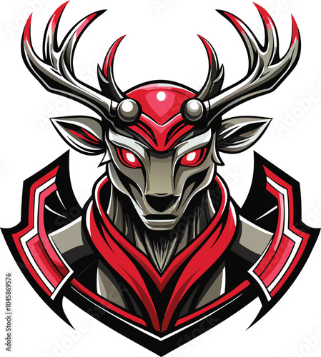 RedEyed Antlered Warrior Mascot Design