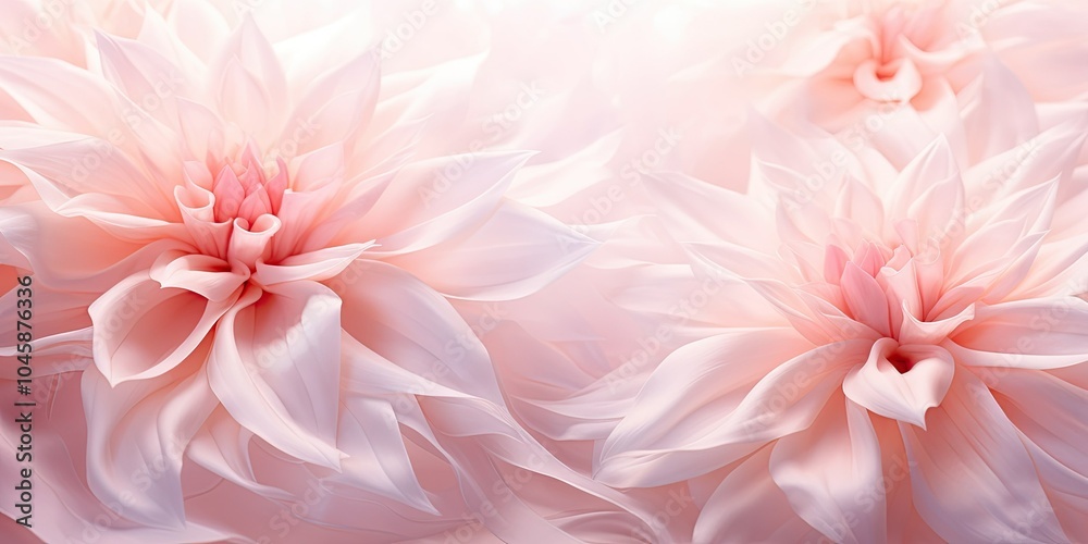 Delicate pink dahlias bloom. Delicate pink dahlias bloom.