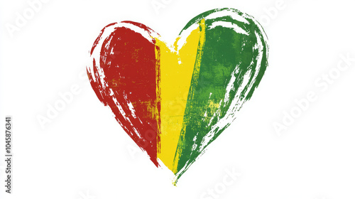 Rastafarian Heartbeat: A vibrant, hand-painted heart in the colors of the Rastafarian flag, radiating love, peace, and spiritual energy.