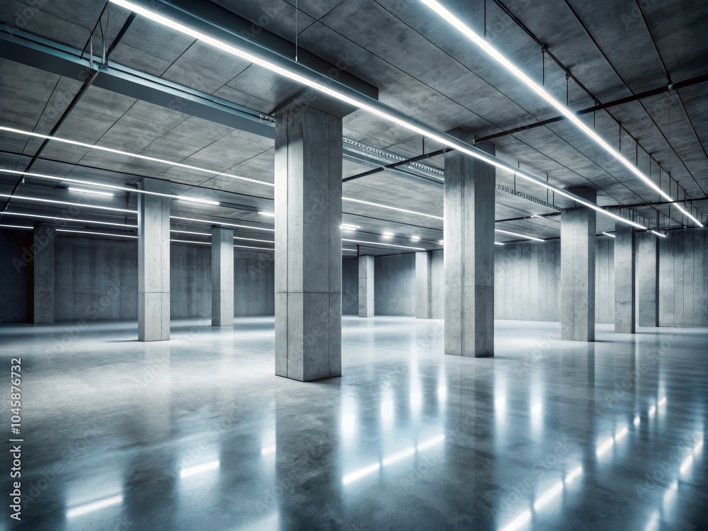 Obraz premium Modern Industrial Interior with Concrete Elements