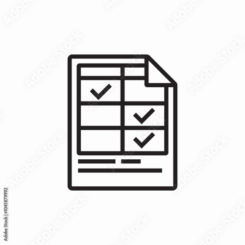 check mark sheet icon sign vector