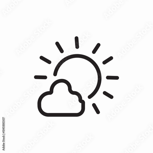cloud sun icon sign vector