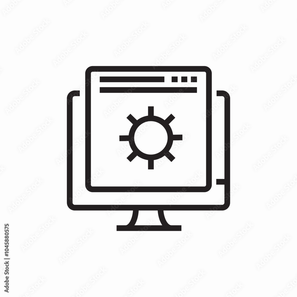 computer webpage settings icon sign vector computer webpage settings icon sign vector