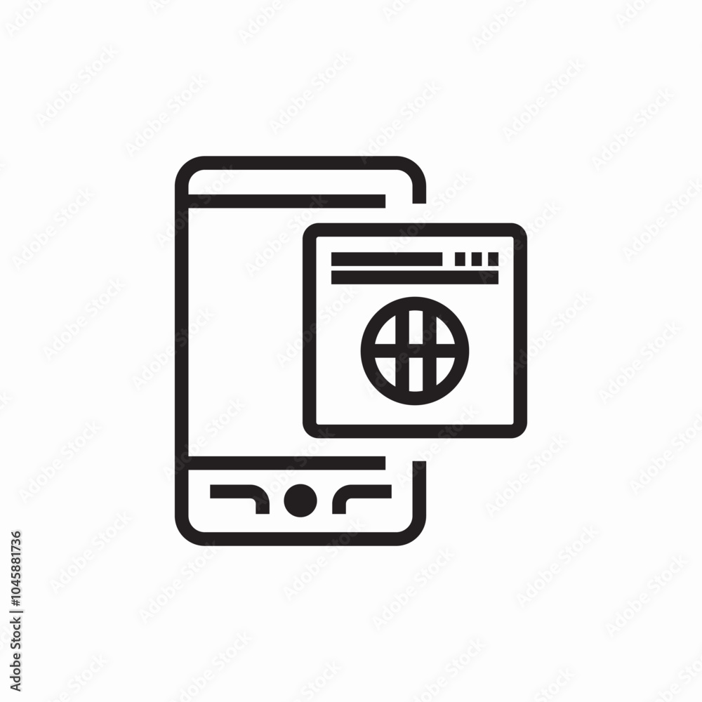 phone webpage icon sign vector phone webpage icon sign vector