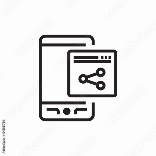 phone webpage share icon sign vector