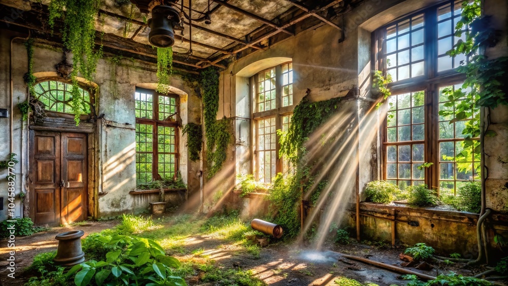 Fototapeta premium Urban Exploration: Abandoned Sprinkler Systems in Decaying Buildings