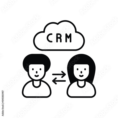 Cloud CRM vector icon