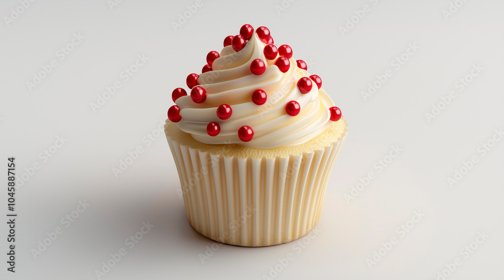 xmas-style cupcake, White background
