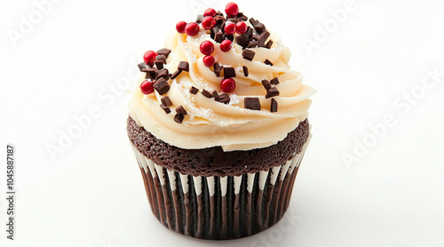 xmas-style cupcake, White background