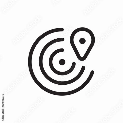 radar location icon sign vector