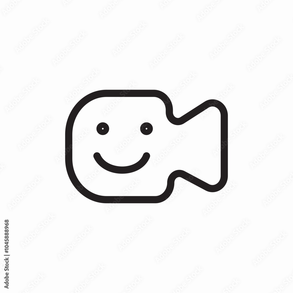 video camera happy face icon sign vector video camera happy face icon sign vector