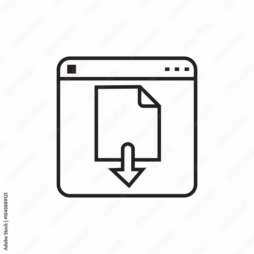 webpage file download icon sign vector webpage file download icon sign vector