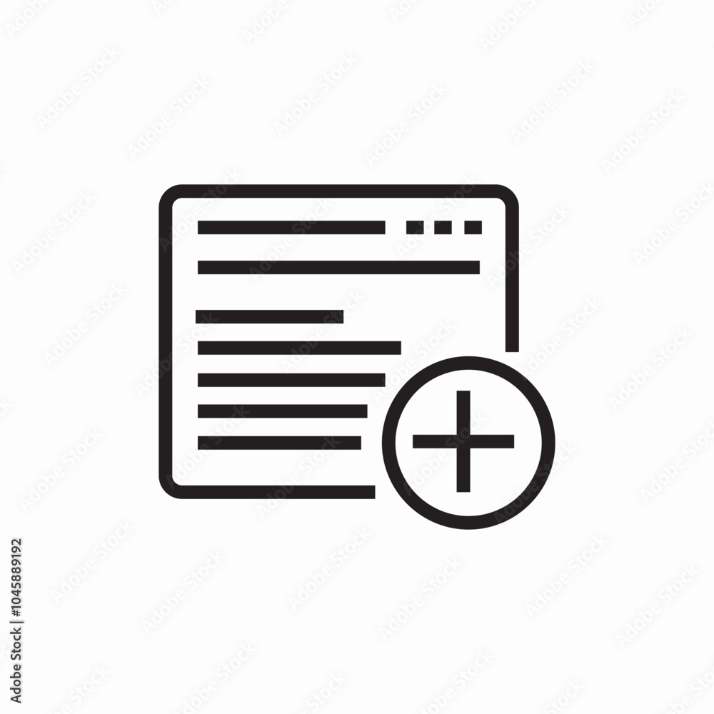 webpage plus add icon sign vector webpage plus add icon sign vector
