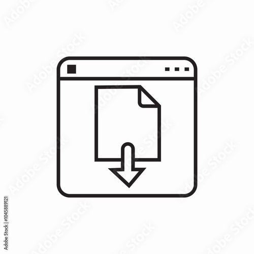 webpage file download icon sign vector