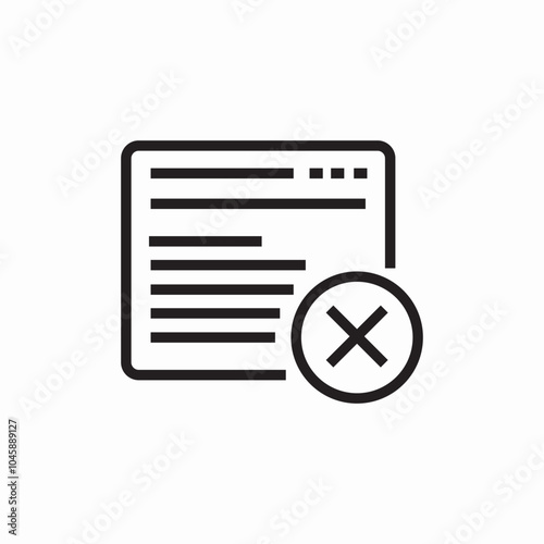 webpage delete icon sign vector