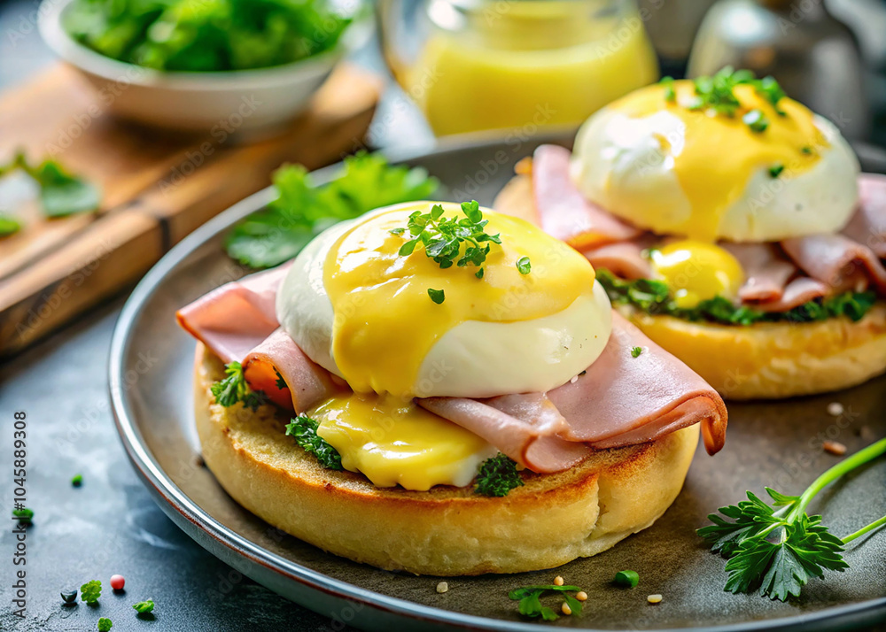 Sandwich with ham, egg, beef, meat and vegetables Sandwich with ham, egg, beef, meat and vegetables