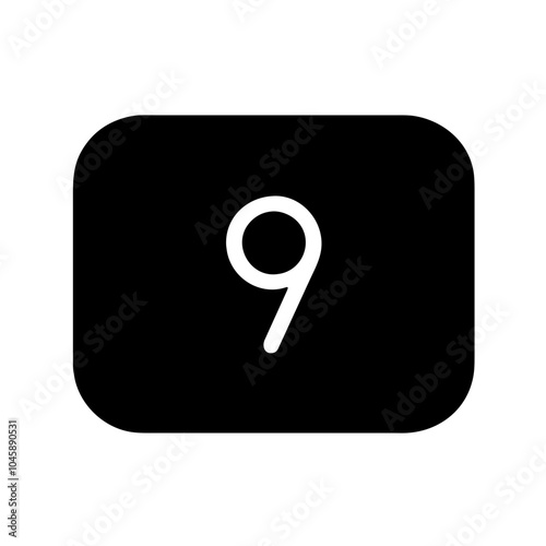 Represents the number nine