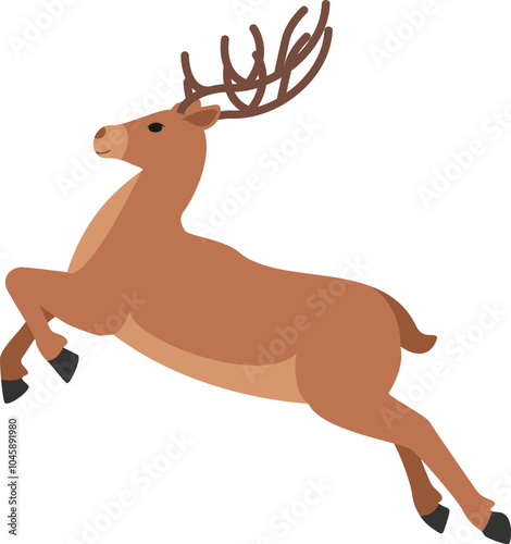 Leaping Reindeer Illustration