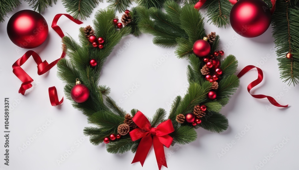 Festive Christmas wreath. Festive Christmas wreath.