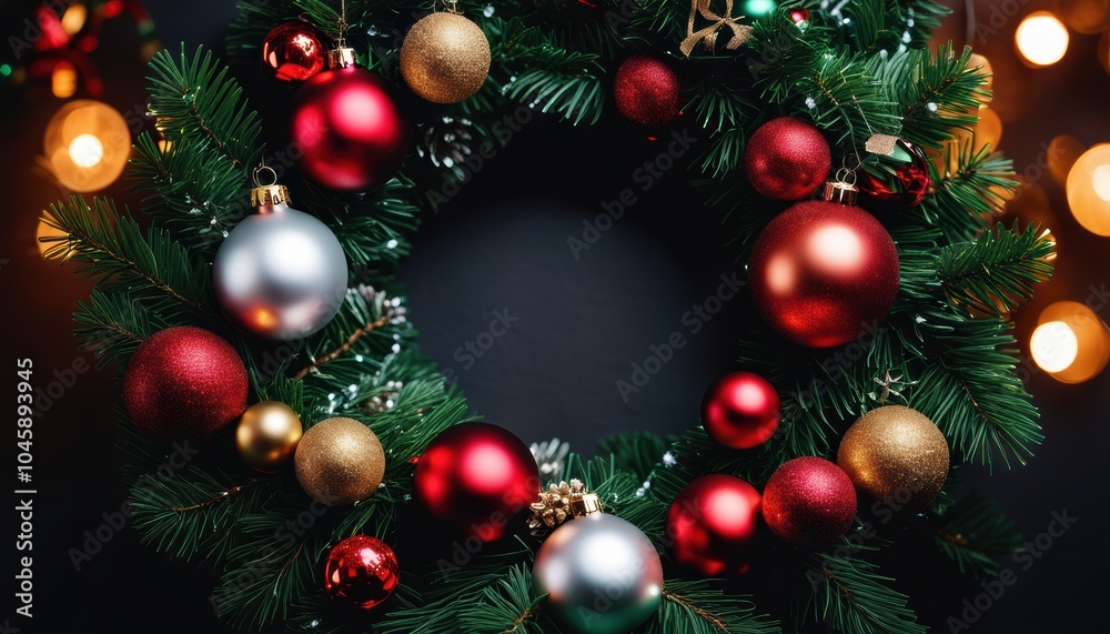 Festive Christmas wreath. Festive Christmas wreath.