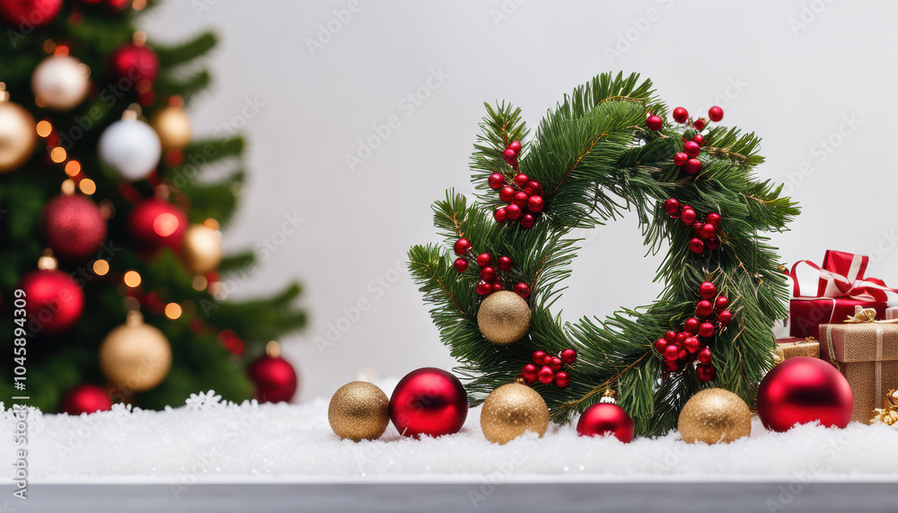 Festive Christmas wreath. Festive Christmas wreath.