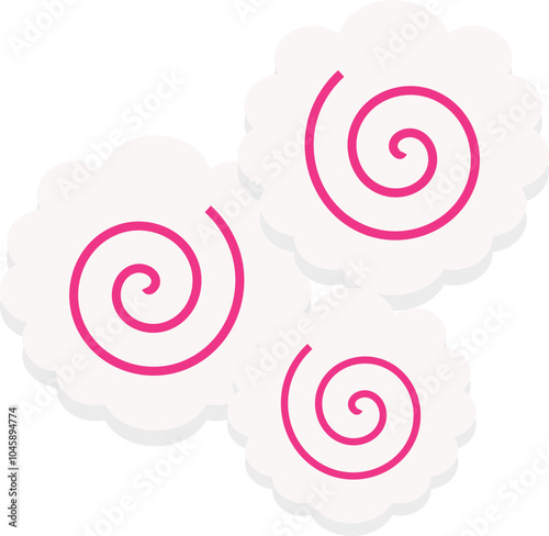 Narutomaki or Steamed Fish Cake Slices Illustration