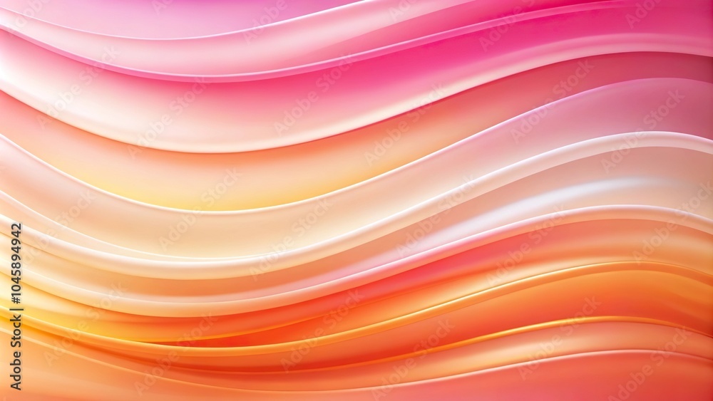 Soft gradient background with abstract wavy patterns in pink, white, and orange colors Soft gradient background with abstract wavy patterns in pink, white, and orange colors