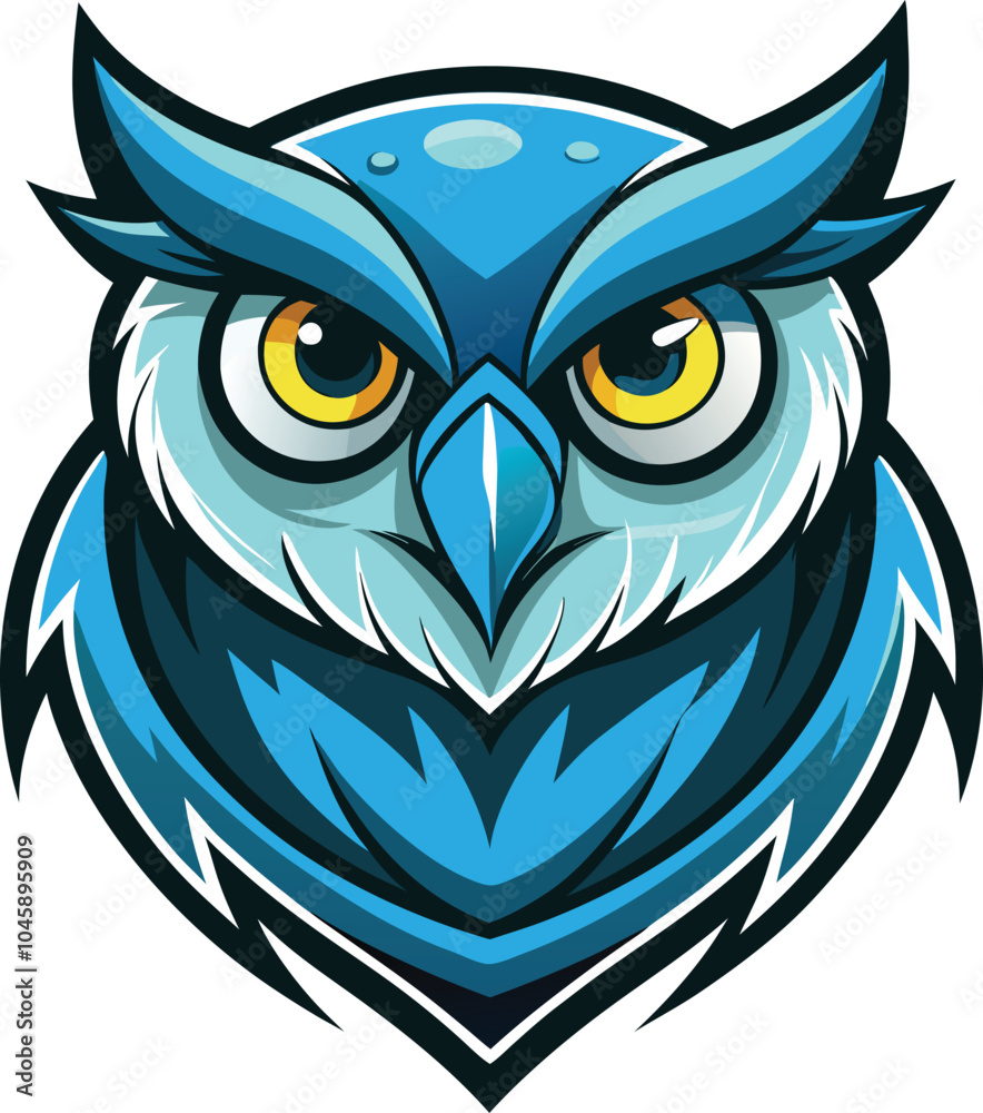 Fototapeta premium Blue Owl Mascot Logo Design Illustration