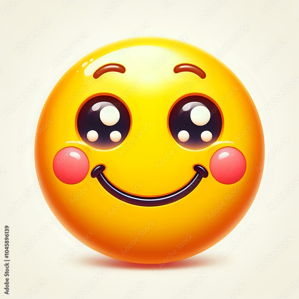 Fototapeta premium happy smiley face emoji illustration isolated on white