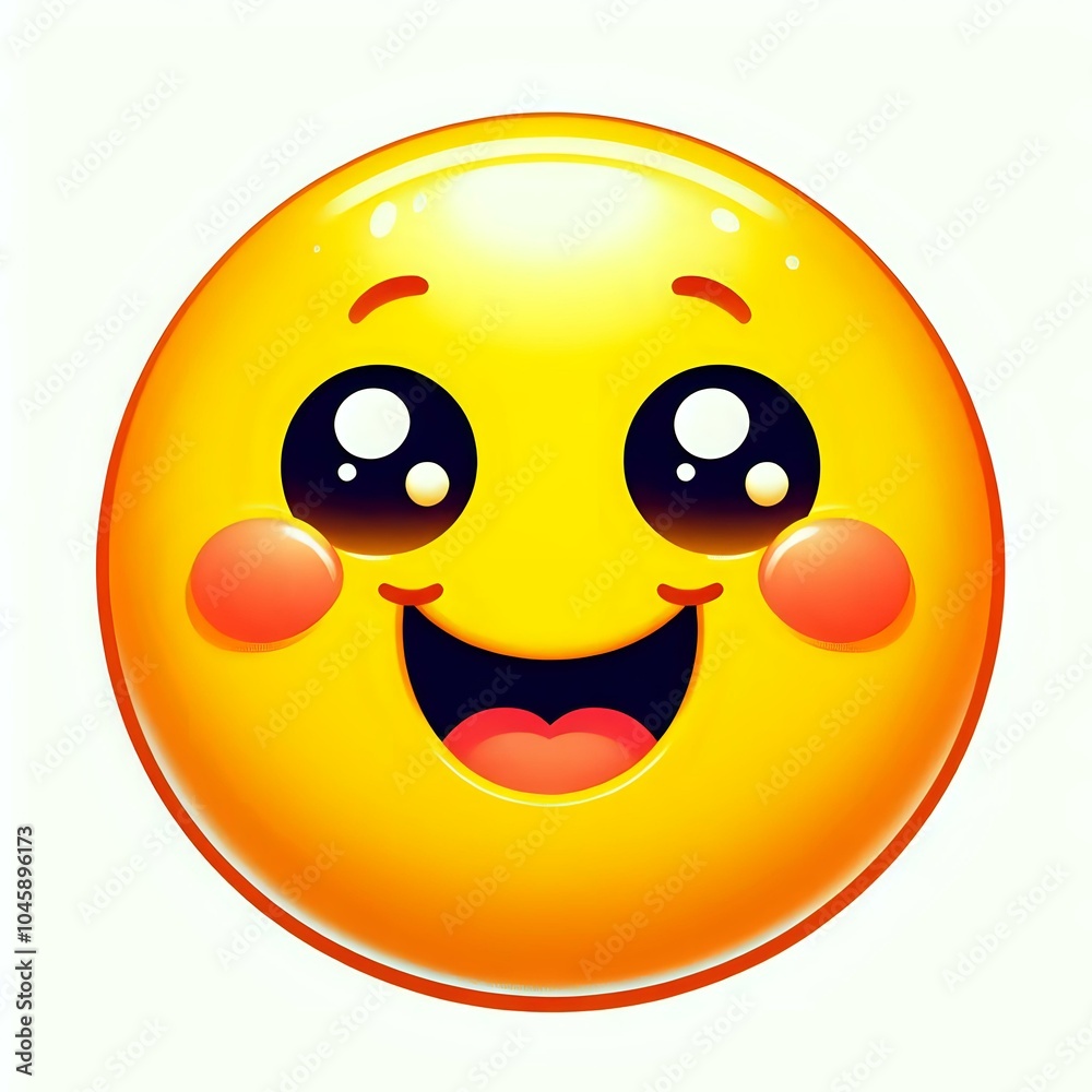 Fototapeta premium happy smiley face emoji illustration isolated on white