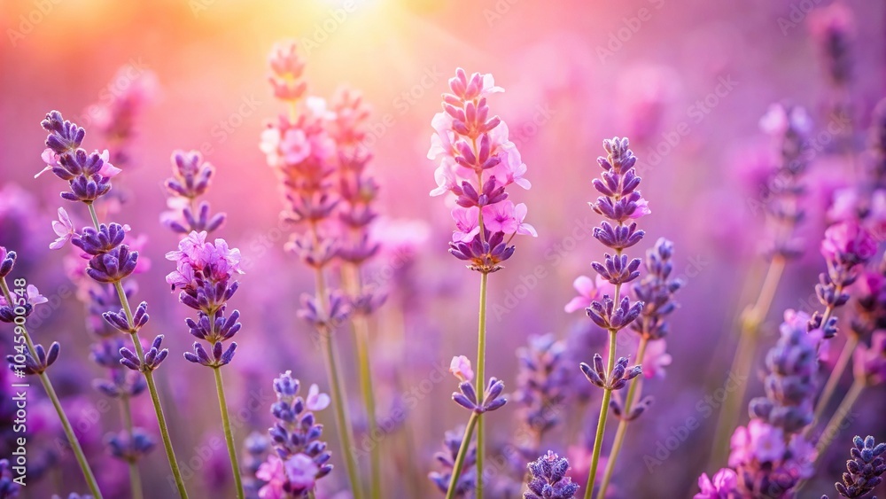 Soft lavender and pink flowers on a blurred background Soft lavender and pink flowers on a blurred background