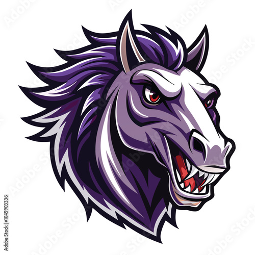 Wallpaper Mural Aggressive Purple Horse Mascot Design Illustration Torontodigital.ca