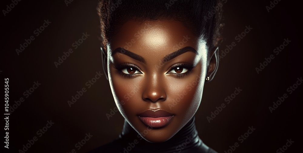 Close-Up Portrait of a Woman with Intriguing Eyes, Digital Art, High Contrast, Black Background, Soft Lighting, Eyes, Portrait Close-Up Portrait of a Woman with Intriguing Eyes, Digital Art, High Contrast, Black Background, Soft Lighting, Eyes, Portrait