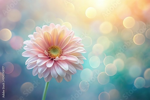 Soft pastel color with blurred asymmetrical flower