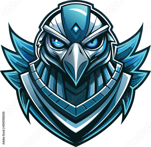 Cybernetic Falcon Mascot Logo Design photo