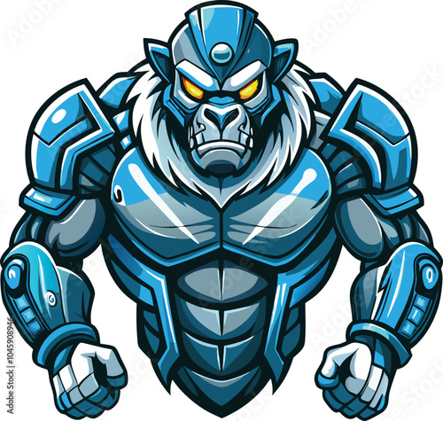 Cybernetic Gorilla Warrior, Ferocious Blue Armor photo