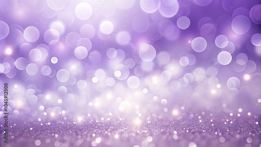 Soft pastel purple background with blurred bokeh sparkles