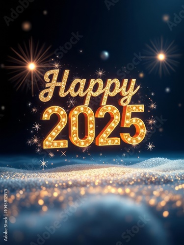 Merry chirstmas and happy new year 2025. New Year 2025. Ultra realistic. Photorealistic 