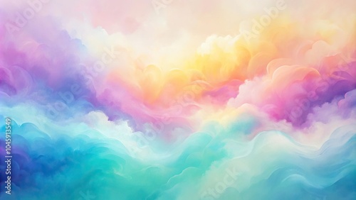 Soft pastel watercolor gradient abstract shapes reflected in fluid blend