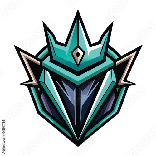 Emerald King  Gaming  Logo  Design  With  Crown