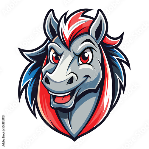 Smiling Cartoon Horse Mascot Head Design