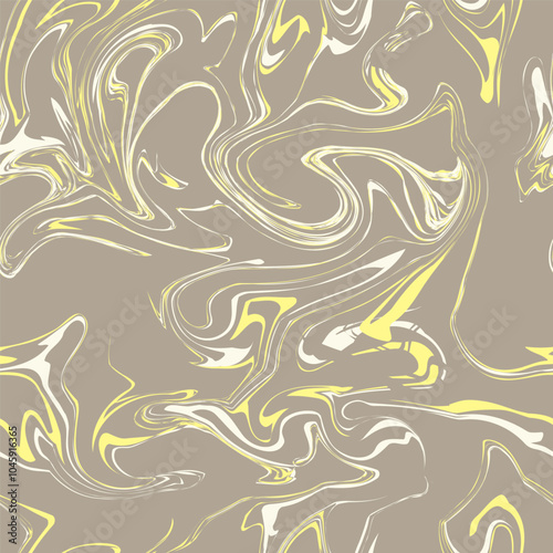 Vector seamless pattern. Abstract fluid art texture. Liquid monochrome streaks. Creative background with freeform blots. Decorative design with distortion effect.