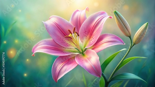 soft pink lily in bloom painting