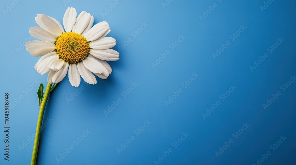 Happy Daisy on Soft Pastel Blue Background